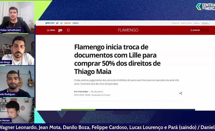Flamengo inicia troca de documentos com Lille para comprar 50% dos direitos de Thiago Maia