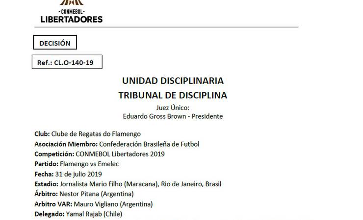 Conmebol multa Flamengo em 10 mil dólares por sinalizadores e bombas usados pela torcida no Maracanã