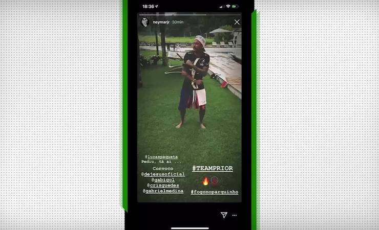 Neymar, Gabigol, Vinícius Junior e Paquetá gravam vídeo dançando em apoio a Prior, do BBB