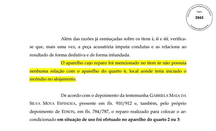 Réu no processo do Ninho do Urubu, técnico em refrigeração alega erro da acusação em investigação de incêndio