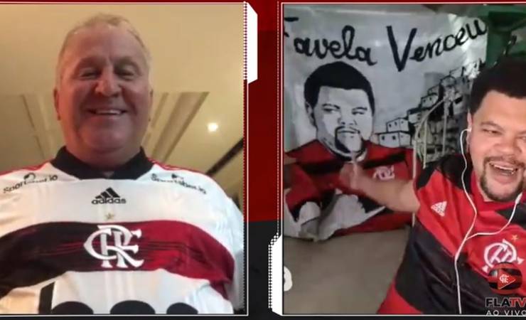 Torcedor do Flamengo, Babu participa de transmissão com Zico e revela idolatria pelo Galinho
