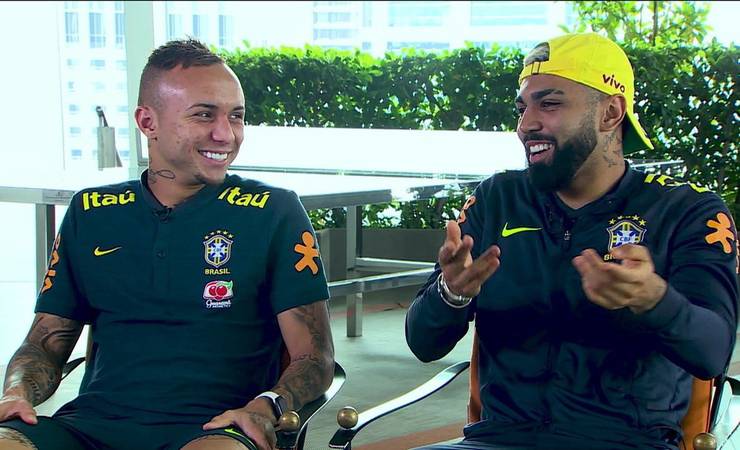 Em encontro na Seleção, Gabigol e Everton falam sobre Flamengo x Grêmio pela Libertadores
