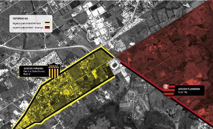 Ministério do Interior do Uruguai muda entrada da torcida do Peñarol para jogo contra o Flamengo