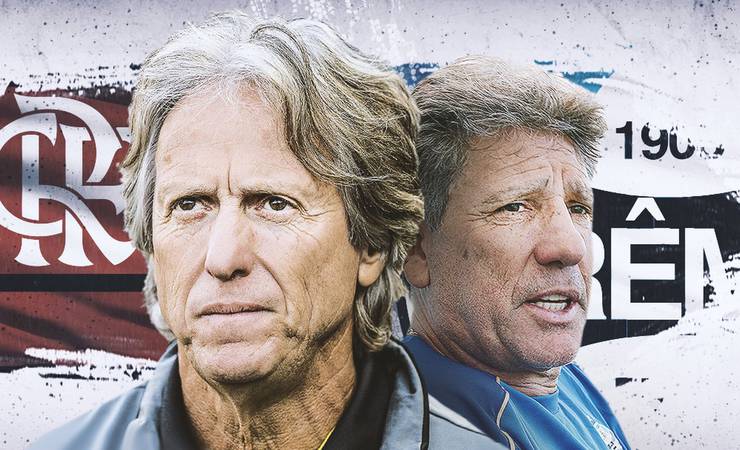 DNA ofensivo e estilo enérgico: Flamengo x Grêmio coloca frente a frente "popstars" Jesus e Renato