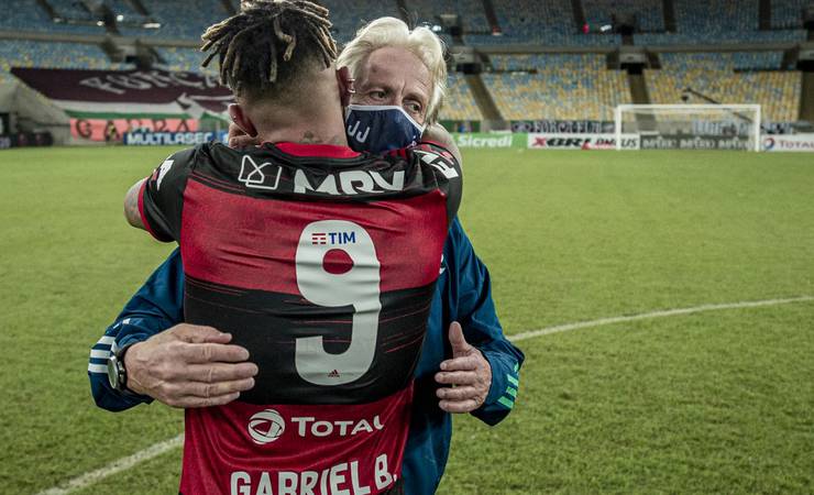 Gabigol, do Flamengo, se despede de Jorge Jesus nas redes sociais: "Eu te amo"