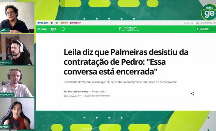 Leila diz que Palmeiras desistiu da contratação de Pedro: "Essa conversa está encerrada"