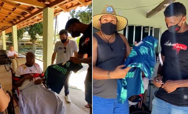Goleiro do Flamengo, Hugo Souza faz a alegria de idosos em asilo de Campos no último dia de ano