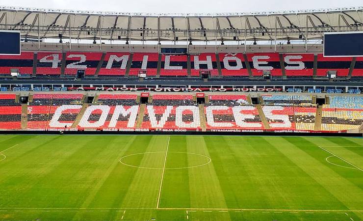 Flamengo prepara mosaico para enfeitar o Maracanã na final desta quarta: "42 milhões com vocês"