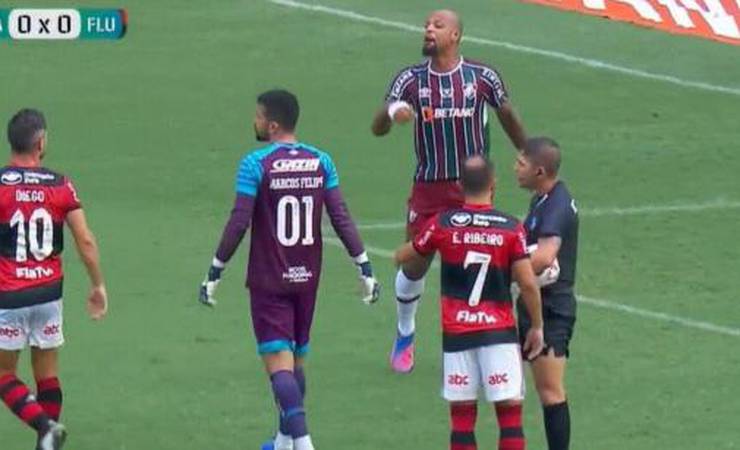 Felipe Melo, do Fluminense, provoca Diego, do Flamengo, em confusão: 'Você é meu vice'