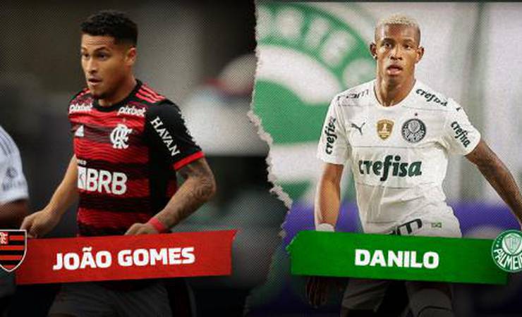 Em elencos estrelados, João Gomes, do Flamengo, e Danilo, do Palmeiras, mostram importância ascendente