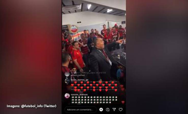 VÍDEO: Marcos Braz puxa festa no vestiário do Flamengo e manda recado para o Real Madrid